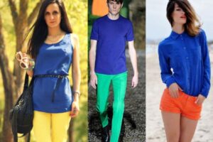 Cómo combinar blusa azul electrico